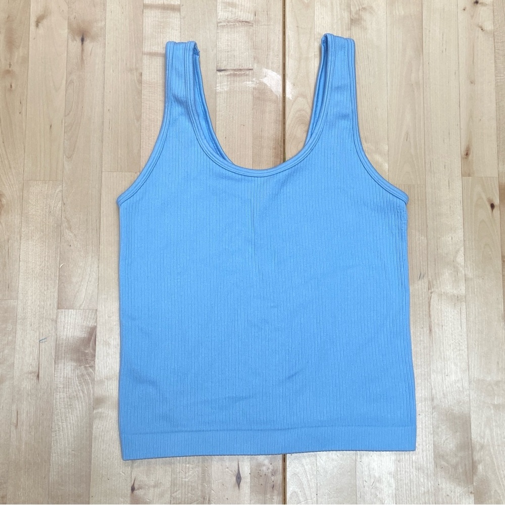 A new day Light Blue Ribbed Scoop Tank